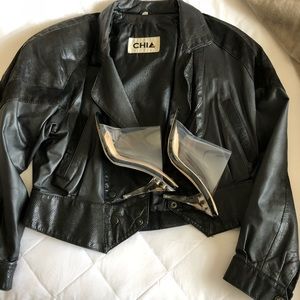 Vintage Black Leather Jacket Size Medium